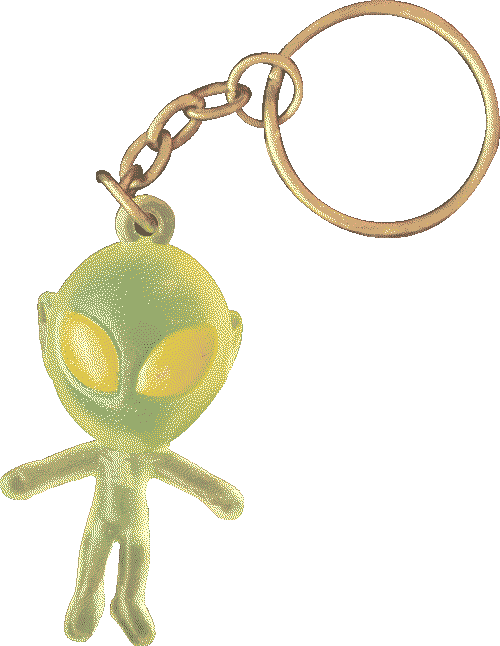 green alien keychain